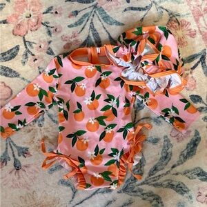 Amazon Kids Swim Rashguard - Pink and Orange